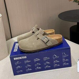 Birkenstock Boston Soft Footbed Suede Taupe